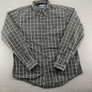 Ralph Lauren Shirt Mens Large‎ Green Plaid Custom Fit Button Down Pony Logo